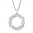 Diamond Circle Necklace 1/4 ct tw Round-cut Sterling Silver