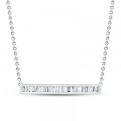 Diamond Bar Necklace 1/3 ct tw Baguette-cut 10K White Gold