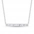 Diamond Bar Necklace 1/3 ct tw Baguette-cut 10K White Gold