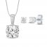 Diamond Solitaire Boxed Set 1/2 ct tw Round-cut 10K White Gold