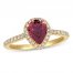 Le Vian Rhodolite & Diamond Ring 1/3 ct tw 14K Honey Gold