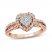 Diamond Engagement Ring 3/8 ct tw Round/Baguette-Cut 14K Rose Gold