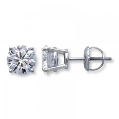 Certified Diamond Earrings 1 ct tw Round-cut 18K White Gold