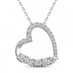 Everything You Are Diamond Heart Necklace 1/2 ct tw 10K White Gold 18"