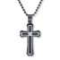 Men's Cross Necklace Stainless Steel/Black Ion Plating