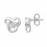 Diamond Knot Earrings Sterling Silver