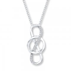 Infinity Circle Necklace 1/15 ct tw Diamonds Sterling Silver