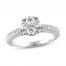 Diamond Engagement Ring 3/4 ct tw Round-cut 14K White Gold