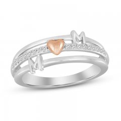 Diamond Mom Ring 1/10 ct tw 10K Two-Tone Gold