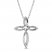 Aquamarine & White Lab-Created Sapphire Cross Necklace Sterling Silver 18"