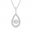 Unstoppable Love Diamond Pear Necklace 1/2 ct tw Round-cut 10K White Gold 19"