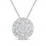 Diamond Circle Necklace 1/3 ct tw 10K White Gold 18"