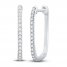 Diamond Hoop Earrings 1/10 ct tw Round-cut Sterling Silver