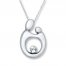 Mother & Child Necklace Crystal Accent 10K White Gold