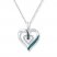 Diamond Heart Necklace 1/6 ct tw Blue & Black Sterling Silver