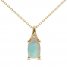 Ethiopian Opal & Diamond Necklace 1/20 ct tw Cushion & Round-Cut 10K Yellow Gold 18"