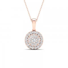 Multi-Diamond Necklace 1/2 ct tw Round-Cut 10K Rose Gold 18"