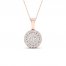 Multi-Diamond Necklace 1/2 ct tw Round-Cut 10K Rose Gold 18"