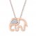 Elephant Necklace Diamond Accents 10K Rose Gold