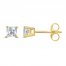 Diamond Solitaire Stud Earrings 3/8 ct tw Princess-cut 14K Yellow Gold