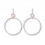 Diamond Circle Earrings 1 ct tw Round-cut 10K Two-Tone Gold