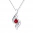 Lab-Created Ruby Diamond Accents Sterling Silver Necklace