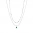 Lab-Created Emerald Layered Necklace Sterling Silver 18"