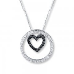 Black & White Diamonds 1/3 ct tw Necklace Sterling Silver