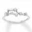 Gemini Zodiac Ring 1/10 ct tw Diamonds Sterling Silver