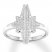 North-South Diamond Starburst Ring 1/4 ct tw 10K White Gold