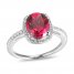 Lab-Created Ruby & White Lab-Created Sapphire Ring Sterling Silver