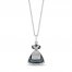 Disney Treasures Alice in Wonderland "Alice" Diamond/Blue Topaz Necklace 1/10 ct tw Sterling Silver 17"