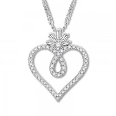 Emmy London Diamond Heart Necklace 1/5 ct tw Sterling Silver