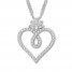 Emmy London Diamond Heart Necklace 1/5 ct tw Sterling Silver