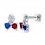 Lab-Created Sapphire Lab-Created Ruby Sterling Silver Earrings