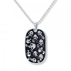 Men's Dog Tag Necklace Stainless Steel 22" Length