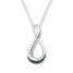 Diamond Infinity Necklace 1/20 cttw Black/White Sterling Silver