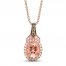 Le Vian Morganite Necklace 1/4 ct tw Diamonds 14K Rose Gold 18"