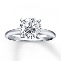 Certified Diamond Round-cut Ring 2 carats 14K White Gold