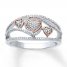 Diamond Ring 1/10 ct tw Round-cut Sterling Silver/10K Rose Gold