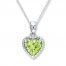 Peridot Heart Necklace Sterling Silver