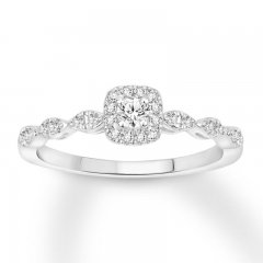 Diamond Engagement Ring 1/3 ct tw Round-cut 10K White Gold