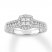 Diamond Engagement Ring 5/8 ct tw Princess/Round 14K White Gold