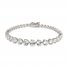 White Lab-Created Sapphire Bracelet Sterling Silver 7.25"