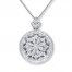 Locket Necklace 1/10 ct tw Diamonds Sterling Silver