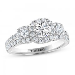 THE LEO Diamond Three-Stone Engagement Ring 1 ct tw Round-cut 14K White Gold