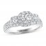 THE LEO Diamond Three-Stone Engagement Ring 1 ct tw Round-cut 14K White Gold