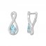 Aquamarine Infinity Earrings Sterling Silver