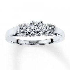 Diamond Ring 3/8 ct tw Round-cut 10K White Gold