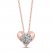 Diamond Heart Necklace 1/4 ct tw 10K Rose Gold 18"